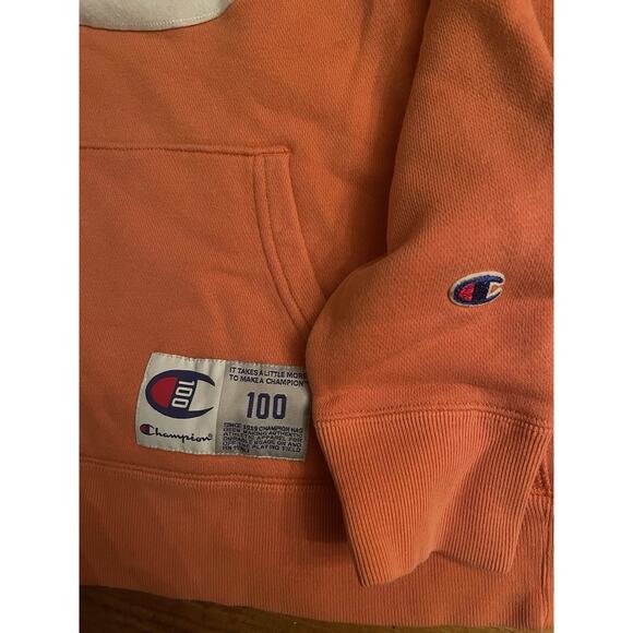 Champion Century C Logo Hoodie Womens Small Long Sleeve 100 Years Pullover - Picture 2 of 8